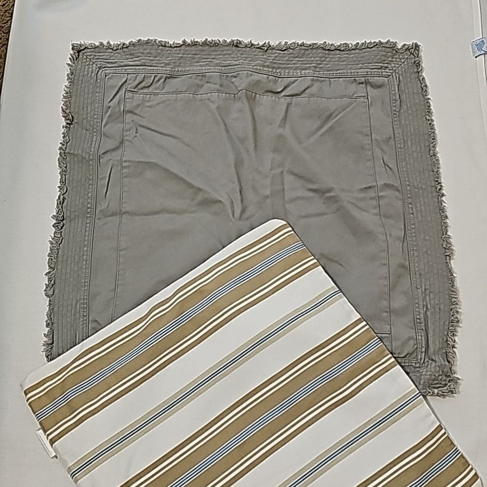 - 2 Pottery barn striped/gray pillow cases